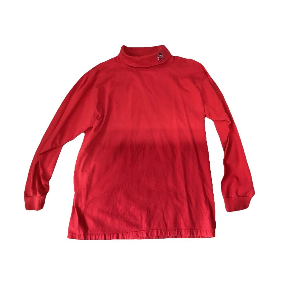 VTG Savvy Sports Ohio State Buckeyes Long Sleeve Stitched Red Turtleneck-Men’s L